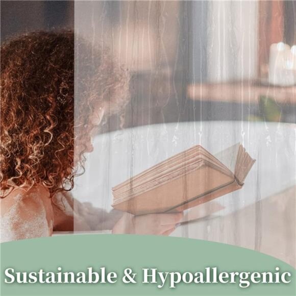 Clear Shower Curtain Liner Waterproof PEVA Bathroom Curtain Rustproof Grommets - Picture 5 of 8